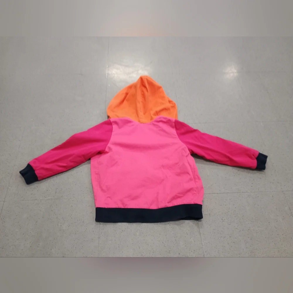 Hanna Andersson Multi Color Color Block Zip Up Hoodie Jacket Girl Kid Size 110 - Picture 4 of 14